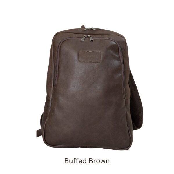 Maribu Leather Laptop Backpack in Buffed Brown