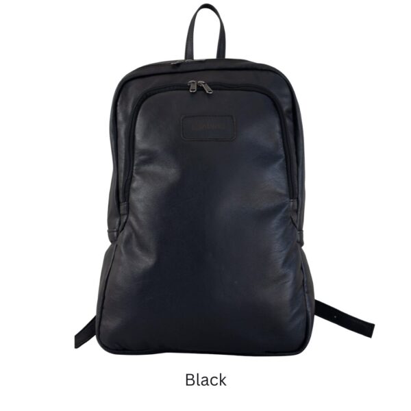 Maribu Leather Laptop Backpack in Black