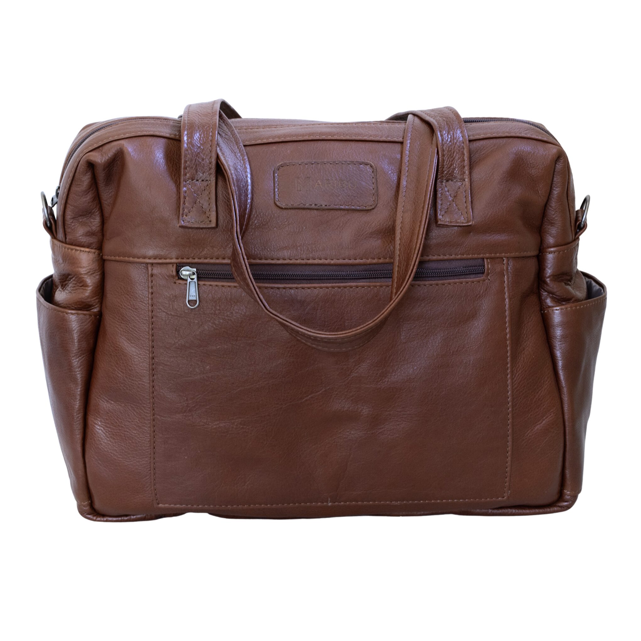 Maribu Leather Daisy Nappy Bag in Walnut