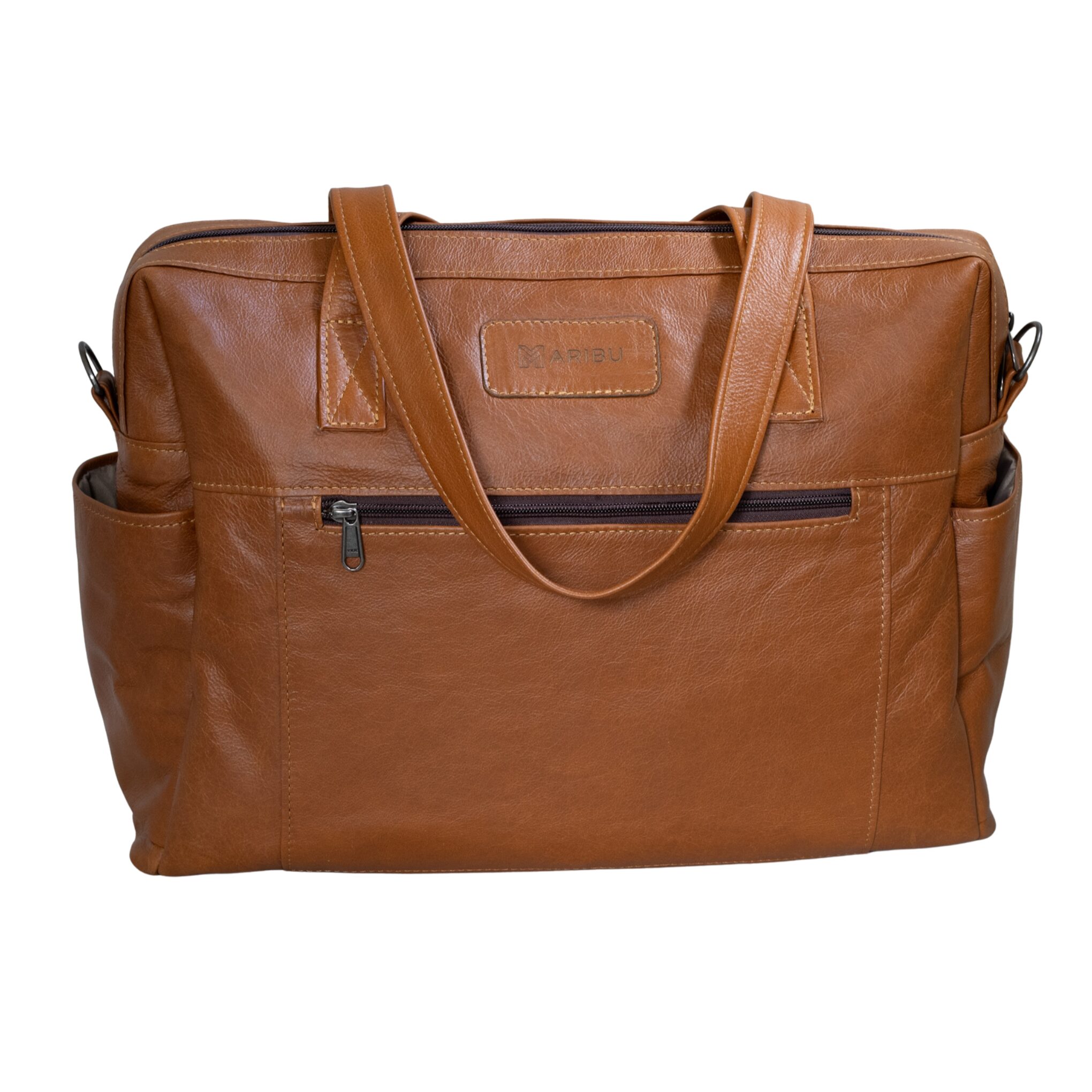 Maribu Leather Daisy Nappy Bag in Hazelnut