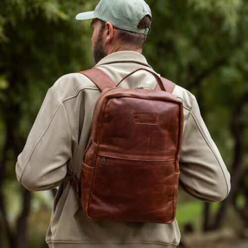 Maribu Leather Jo Backpack in Pecan