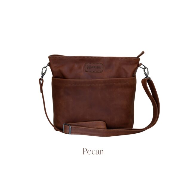 Maribu Leather Zoë Crossbody in Pecan